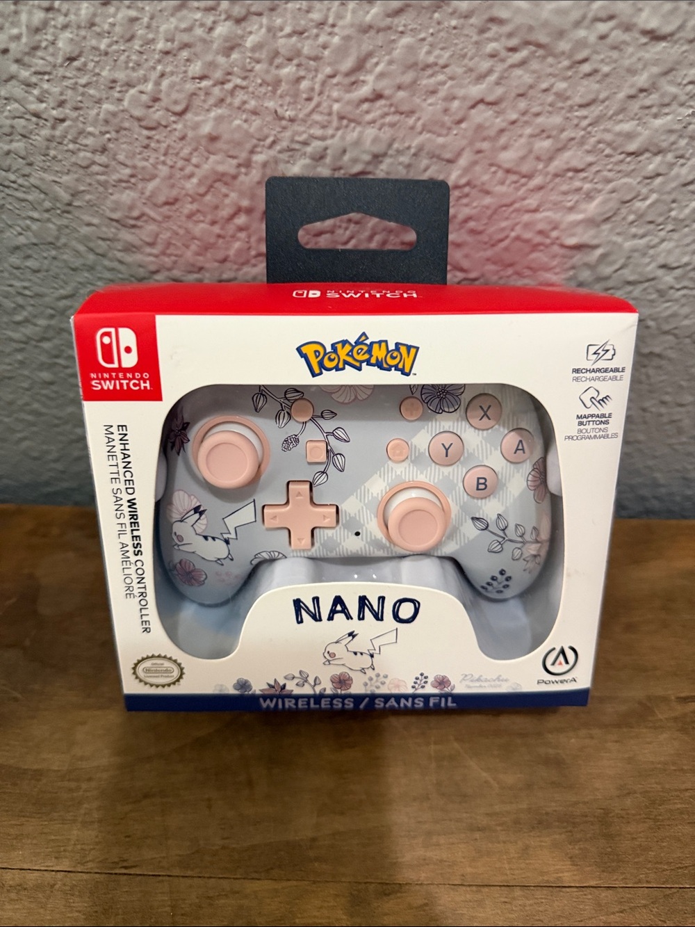Nintendo Switch Pokémon Nano Wireless Controller - Pink & White NEW